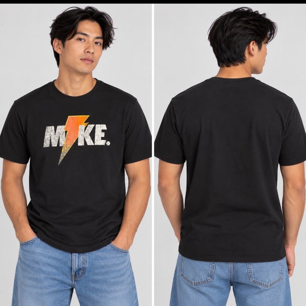 Jordan Nike “MIKE” Lightning Bolt Graphic T-Shirt Black Men’s XL 561416-00A